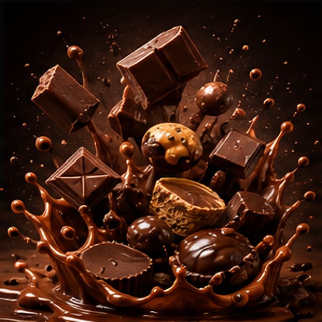 Chocolate pieces and bars